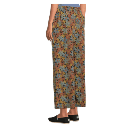 TOAD & CO WOMEN'S SUNKISSED WIDE LEG PANT - BLACK FLORAL DOT PRINT - BACK VIEW