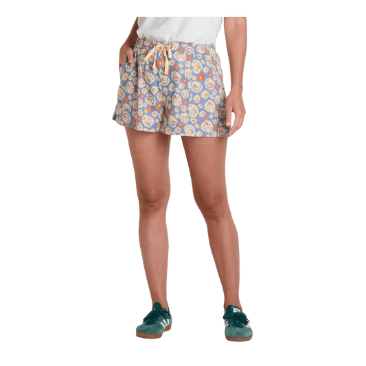 TOAD & CO WOMEN'S TAJ HEMP PULL-ON SHORT 3" - NORTH SHORE SHAPE PRINT - FRONT VIEW