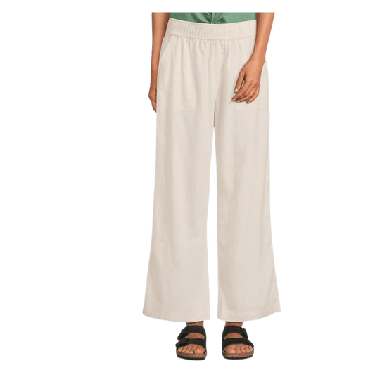 TOAD & CO WOMEN'S TAJ HEMP WIDE LEG PANT - OATMEAL - FRONT VIEW