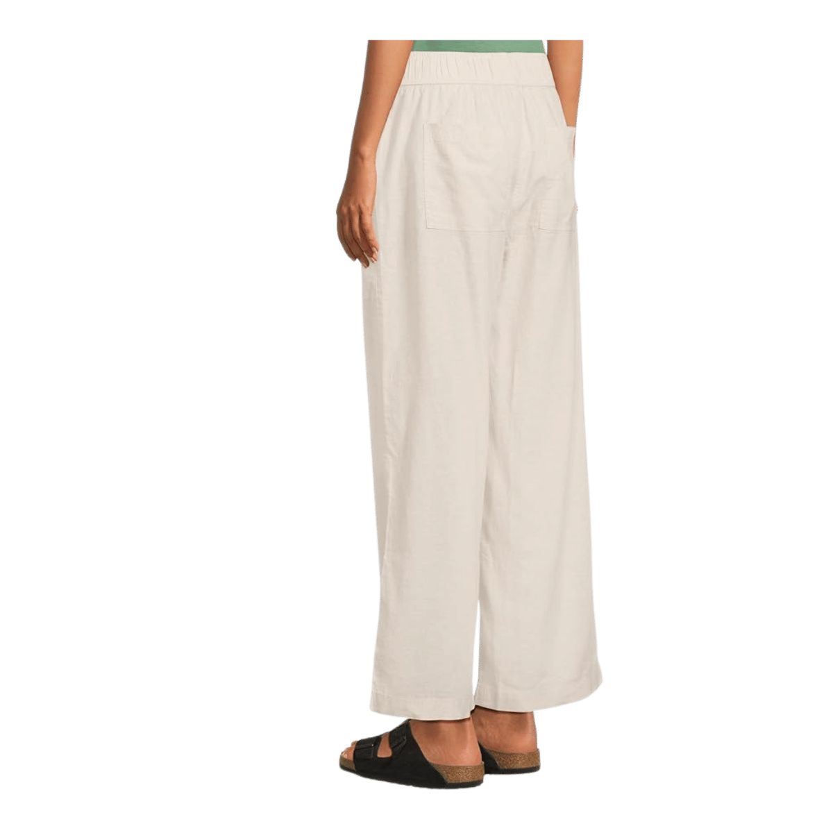 TOAD & CO WOMEN'S TAJ HEMP WIDE LEG PANT - OATMEAL - BACK VIEW