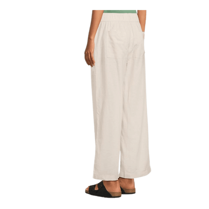 TOAD & CO WOMEN'S TAJ HEMP WIDE LEG PANT - OATMEAL - BACK VIEW