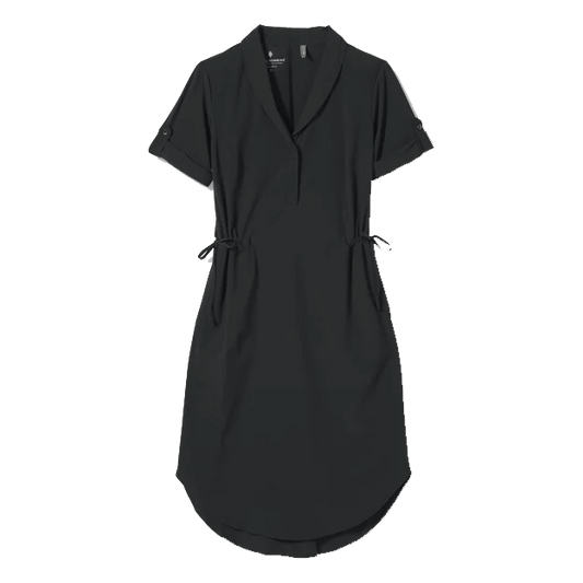 ROYAL ROBBINS WOMEN'S SPOTLESS TRAVELER DRESS SHORT SLEEVE - JET BLACK