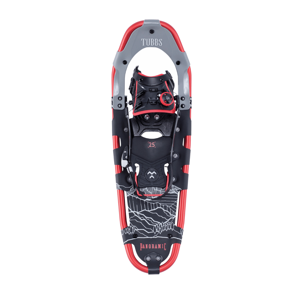 TUBBS SNOWSHOES PANORAMIC SNOWSHOE - BLACK/RED - TOP VIEW