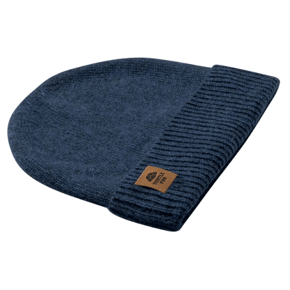 TURTLE FUR LAMBSWOOL THATCHER BEANIE NAVY SIDE VIEW