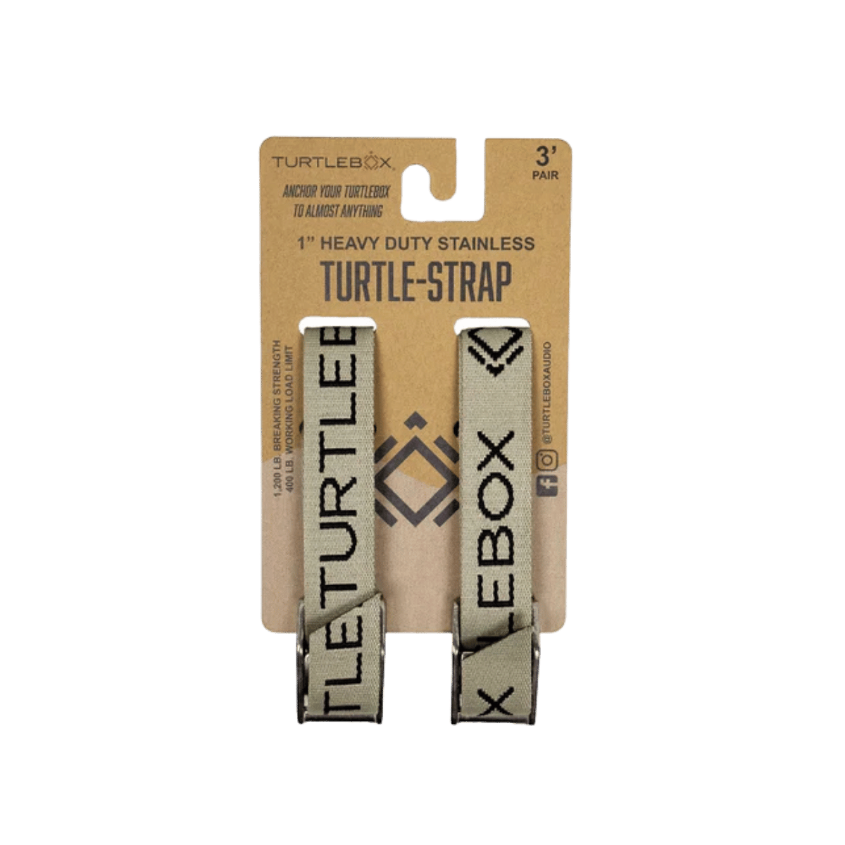 TURTLEBOX TIE DOWN STRAPS - TAN