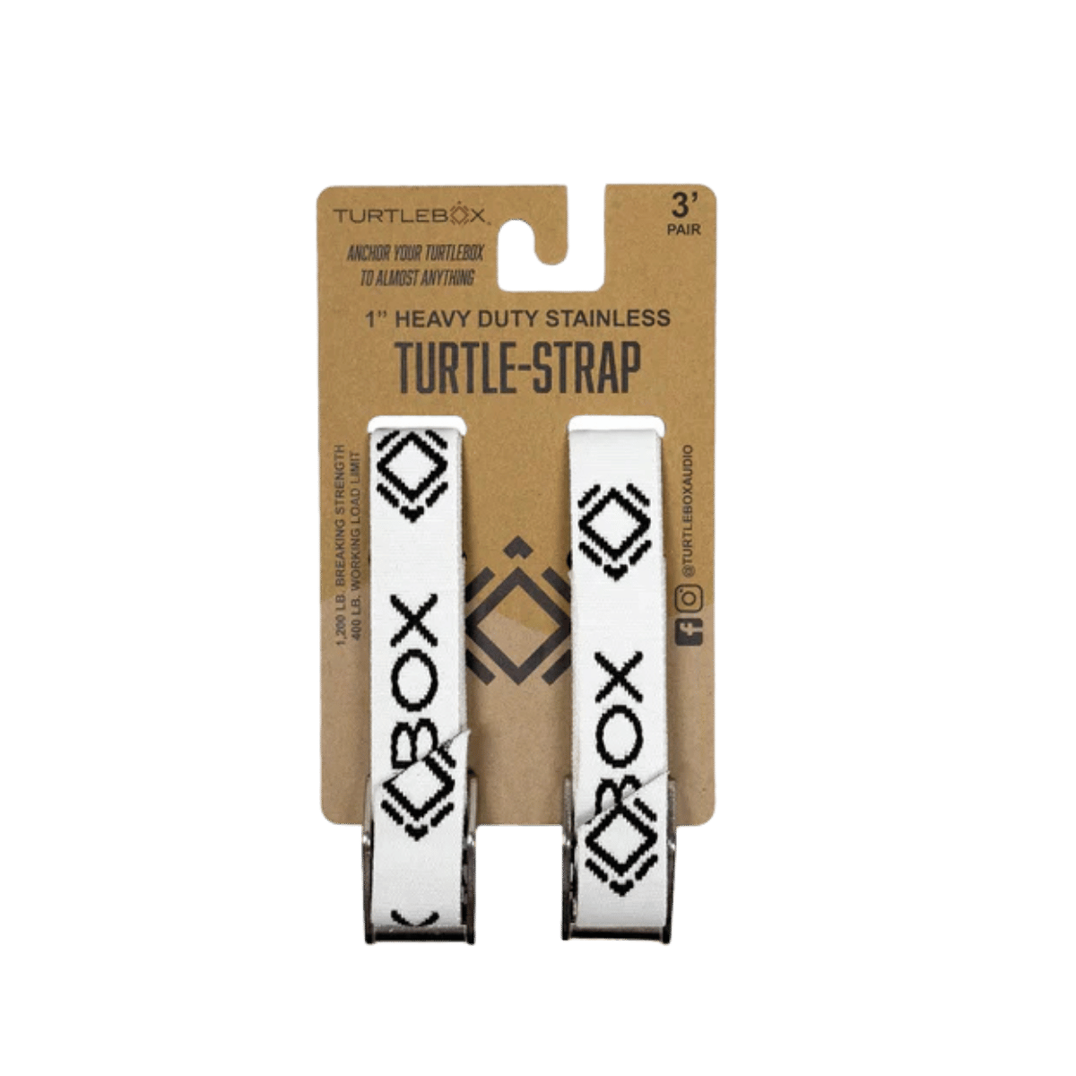 TURTLEBOX TIE DOWN STRAPS - WHITE