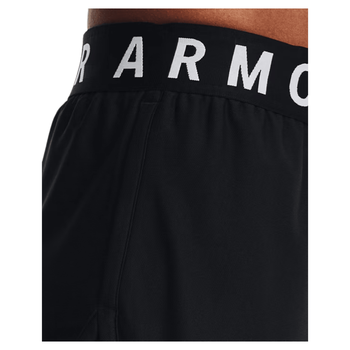 UNDERARMOUR PLAY UP LIGHTWEIGHT KNIT SHORTS 5" - BLACK/WHITE
