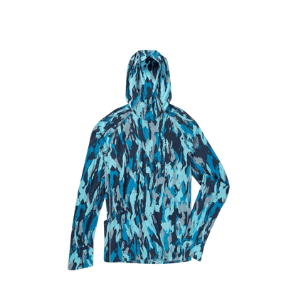 UNDER ARMOUR MEN'S FISH ELITE PRINTED HOODIE - HARBOR BLUE/WHITE - FRONT