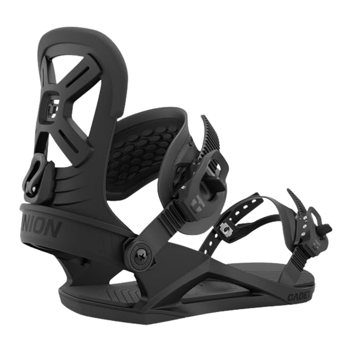 UNION KID'S CADET SNOWBOARD BINDINGS 22/23 - BLACK - SIDE BACK VIEW