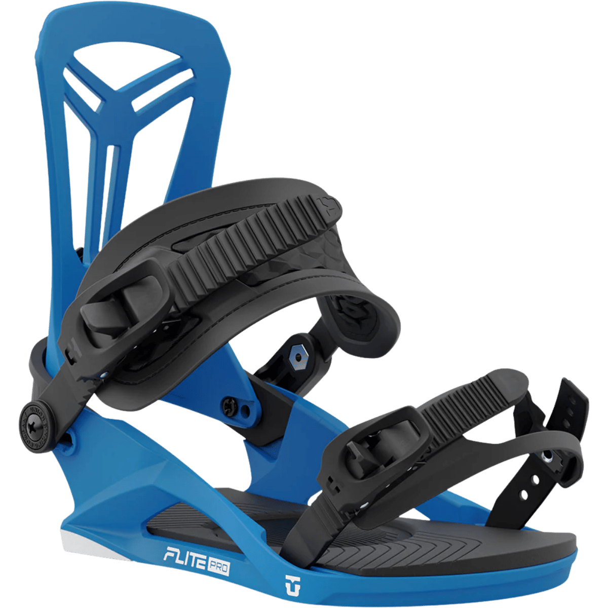 UNION FLITE PRO SNOWBOARD BINDINGS - BLUE_SIDE VIEW ANGLE