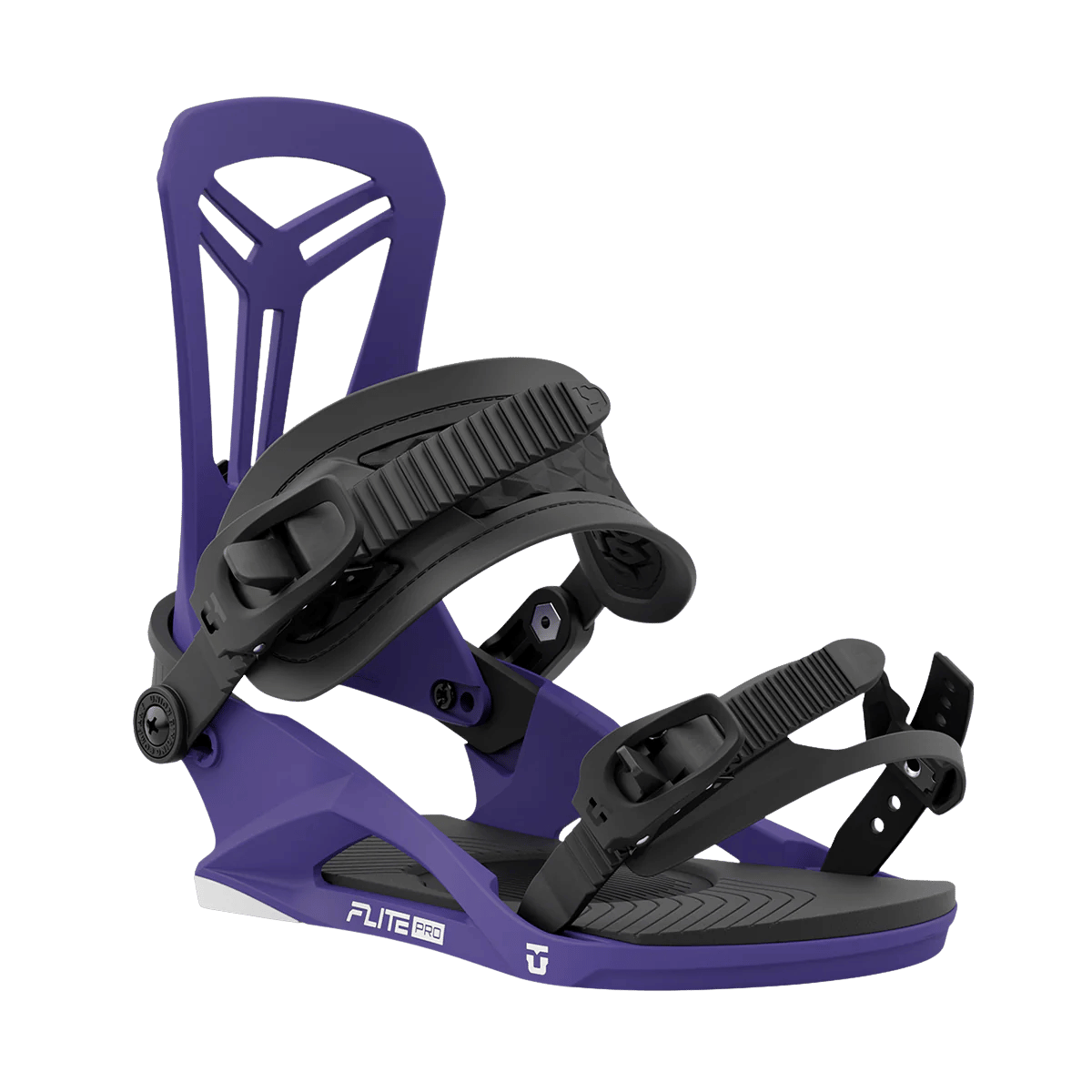 UNION FLITE PRO SNOWBOARD BINDINGS - PURPLE_SIDE VIEW ANGLE