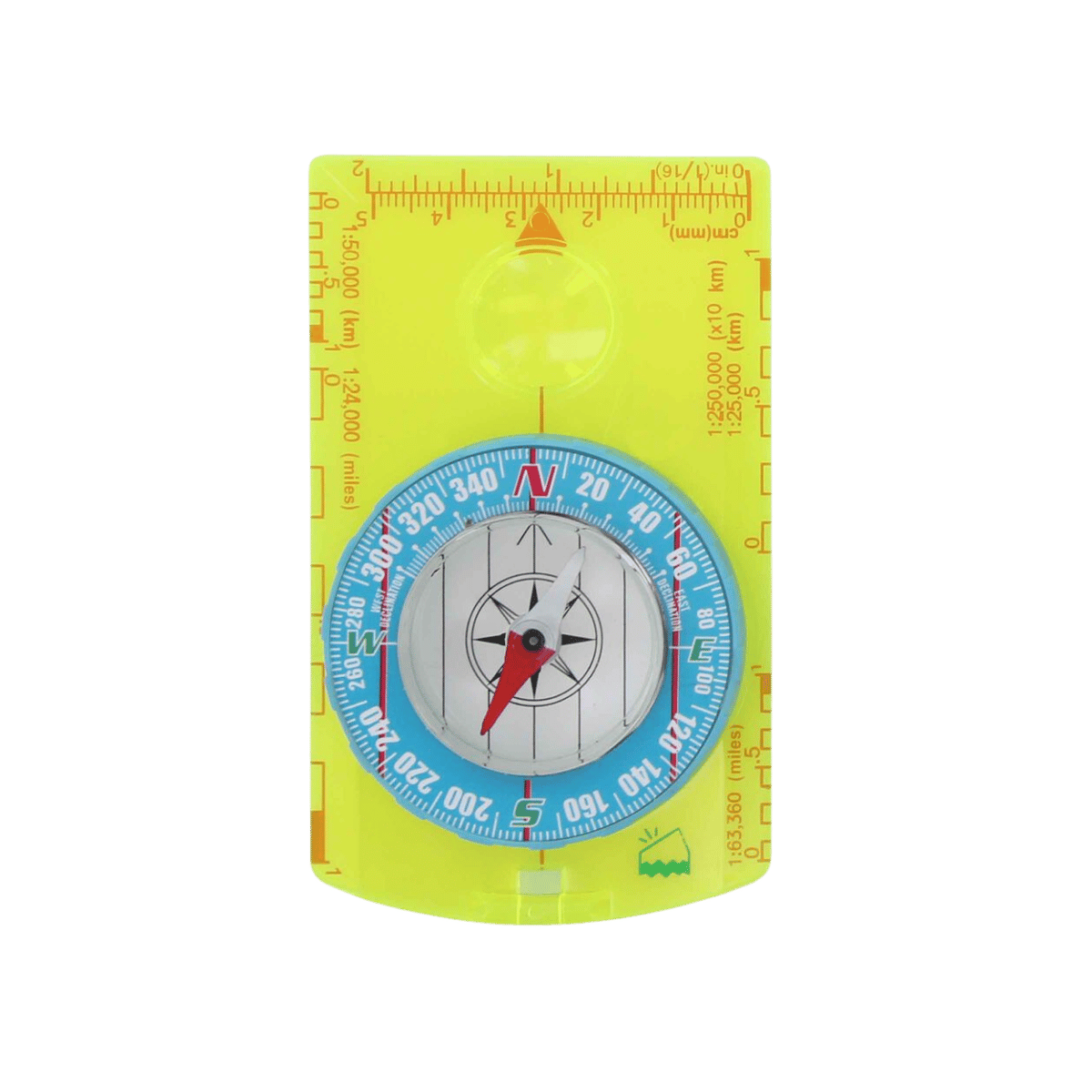 UST GEAR HI VIS DELUXE MAP COMPASS YELLOW