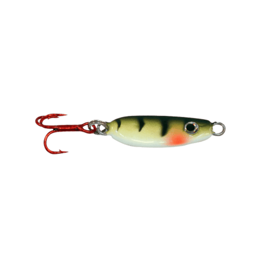 NORTHLAND UV FORAGE MINNOW SPOON - 1/32OZ - GREEN PERCH