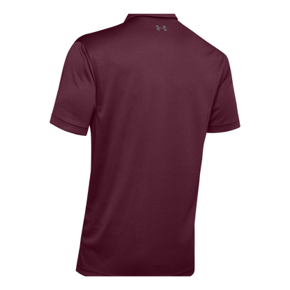UNDER ARMOUR UA TECH POLO - MAROON GRAPHITE - BACK VIEW
