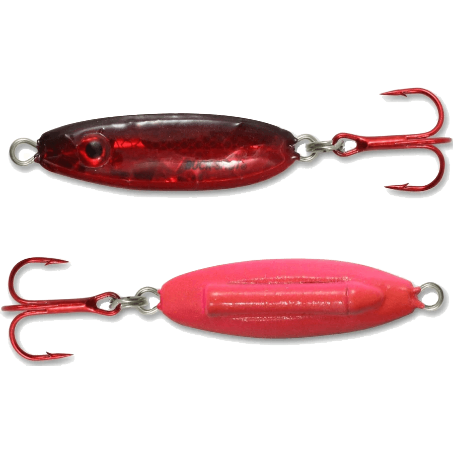 NORTHLAND BUCK-SHOT RATTLE SPOON S-GLO REDFISH 1/16OZ