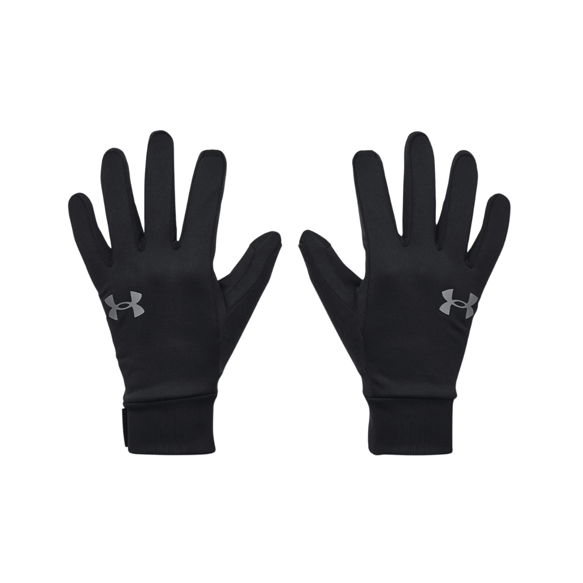 UNDER ARMOUR STORM LINER MEN'S GLOVES - BLACK/PITCH GREY -  FRONT VIEW