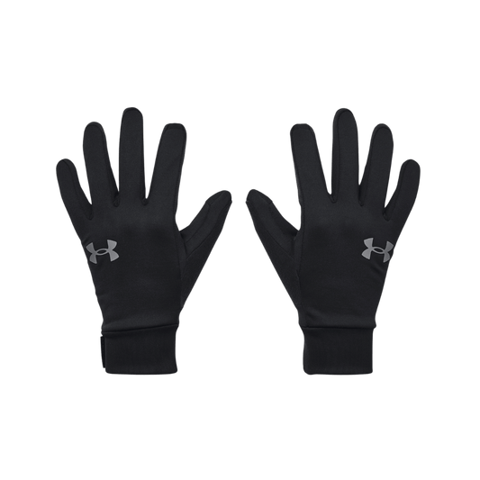 UNDER ARMOUR STORM LINER MEN'S GLOVES - BLACK/PITCH GREY -  FRONT VIEW