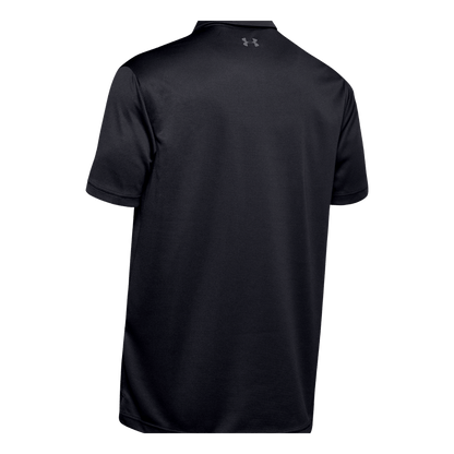 UNDER ARMOUR UA TECH POLO - BLACK/GRAPHITE - BACK VIEW