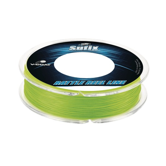 SUFIX RATTLE REEL V-COAT 50YD - 20 LBS - NEON LIME