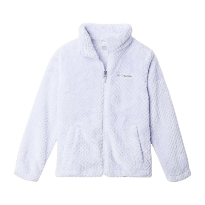 COLUMBIA GIRLS' FIRE SIDE SHERPA FULL ZIP JACKET - SNOW DRIFT FRONT