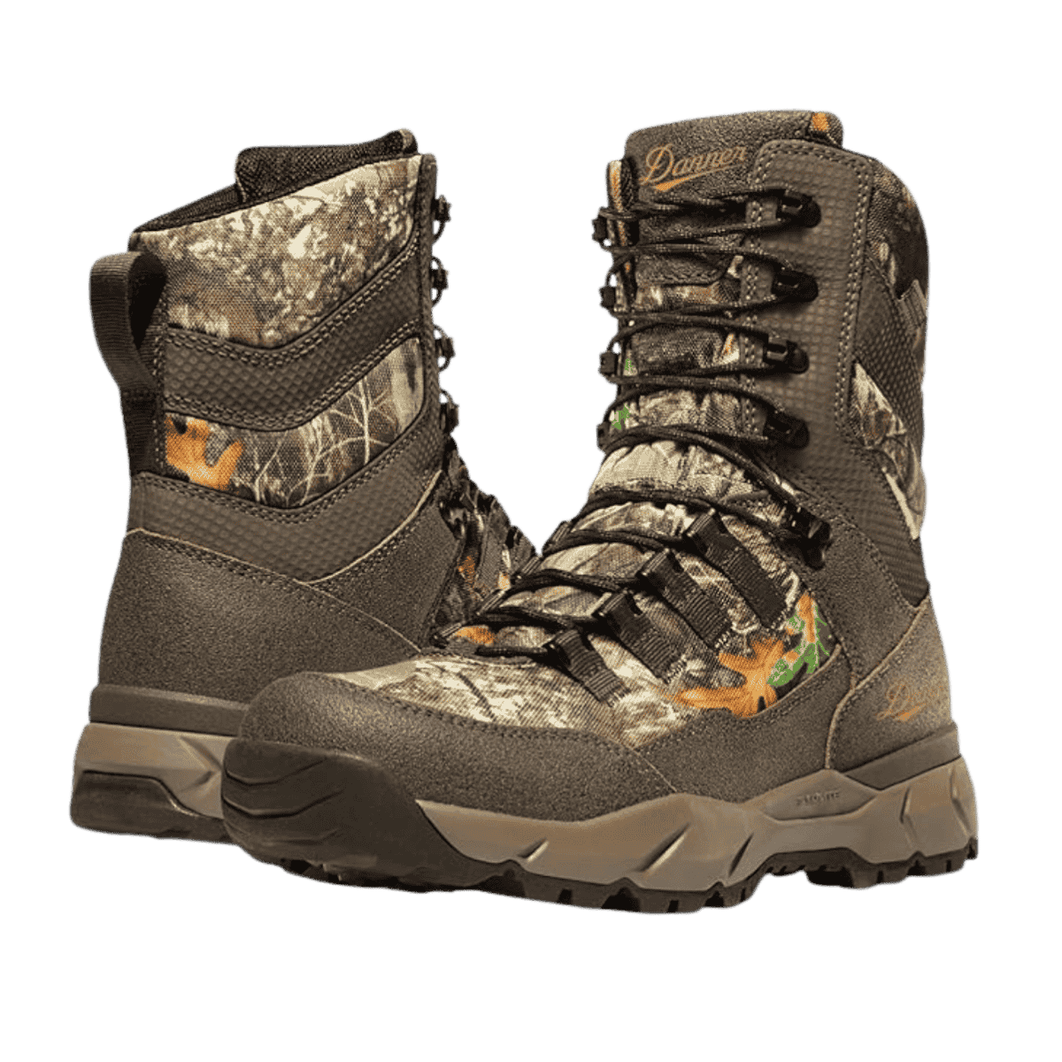 DANNER VITAL 8" 800G INSULATED MEDIUM HUNTING BOOTS  - REALTREE EDGE - FRONT AND BACK