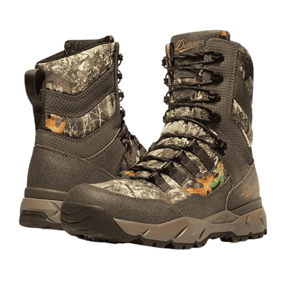 DANNER VITAL 8" 800G INSULATED MEDIUM HUNTING BOOTS  - REALTREE EDGE - FRONT AND BACK