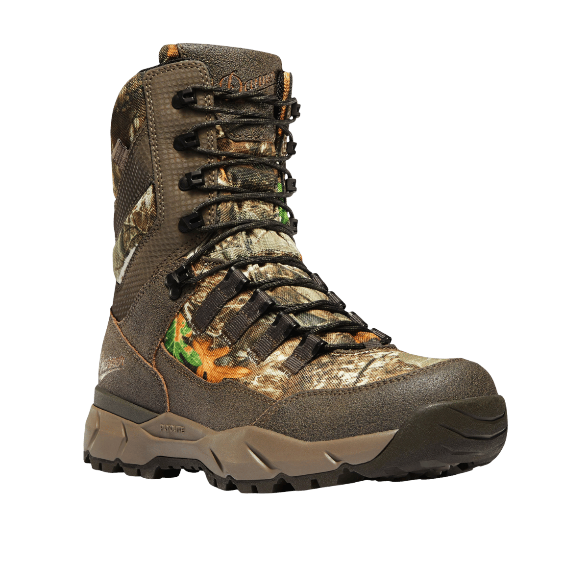 DANNER VITAL 8" 800G INSULATED WIDE HUNTING BOOTS - REALTREE EDGE - FRONT SIDE ANGLE