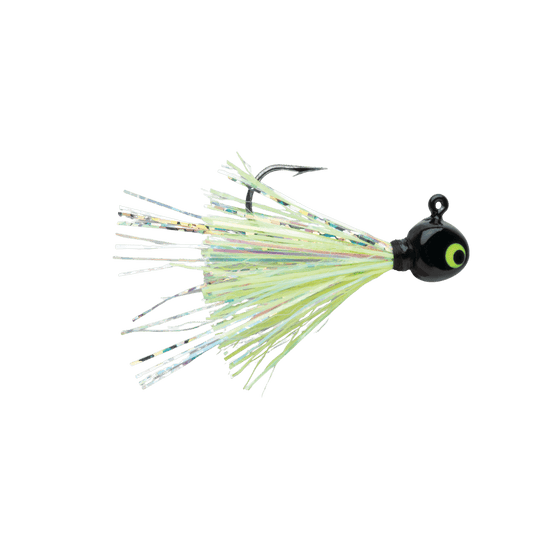 VMC HOT SKIRT GLOW JIG BLACK CHARTREUSE IMAGE