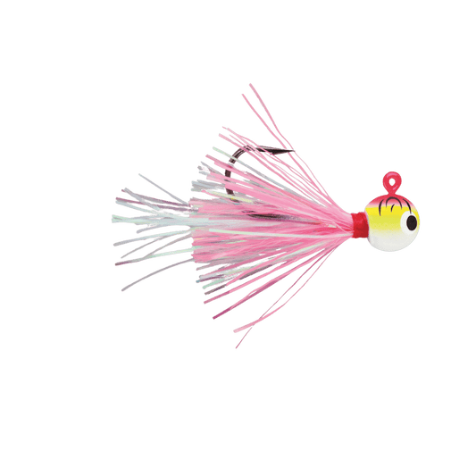 VMC HOT SKIRT GLOW JIG PINK FIRE UV IMAGE