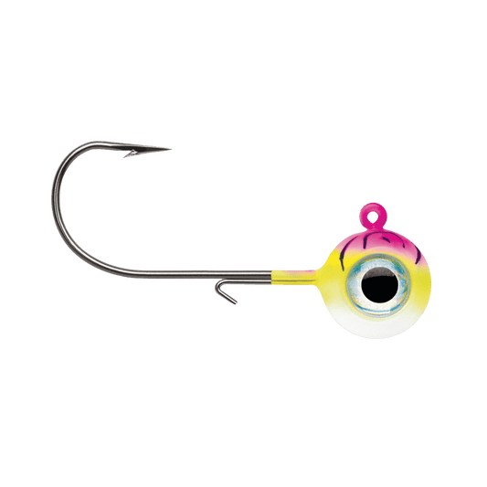 VMC NEON MOON EYE JIG PINK FIRE UV IMAGE