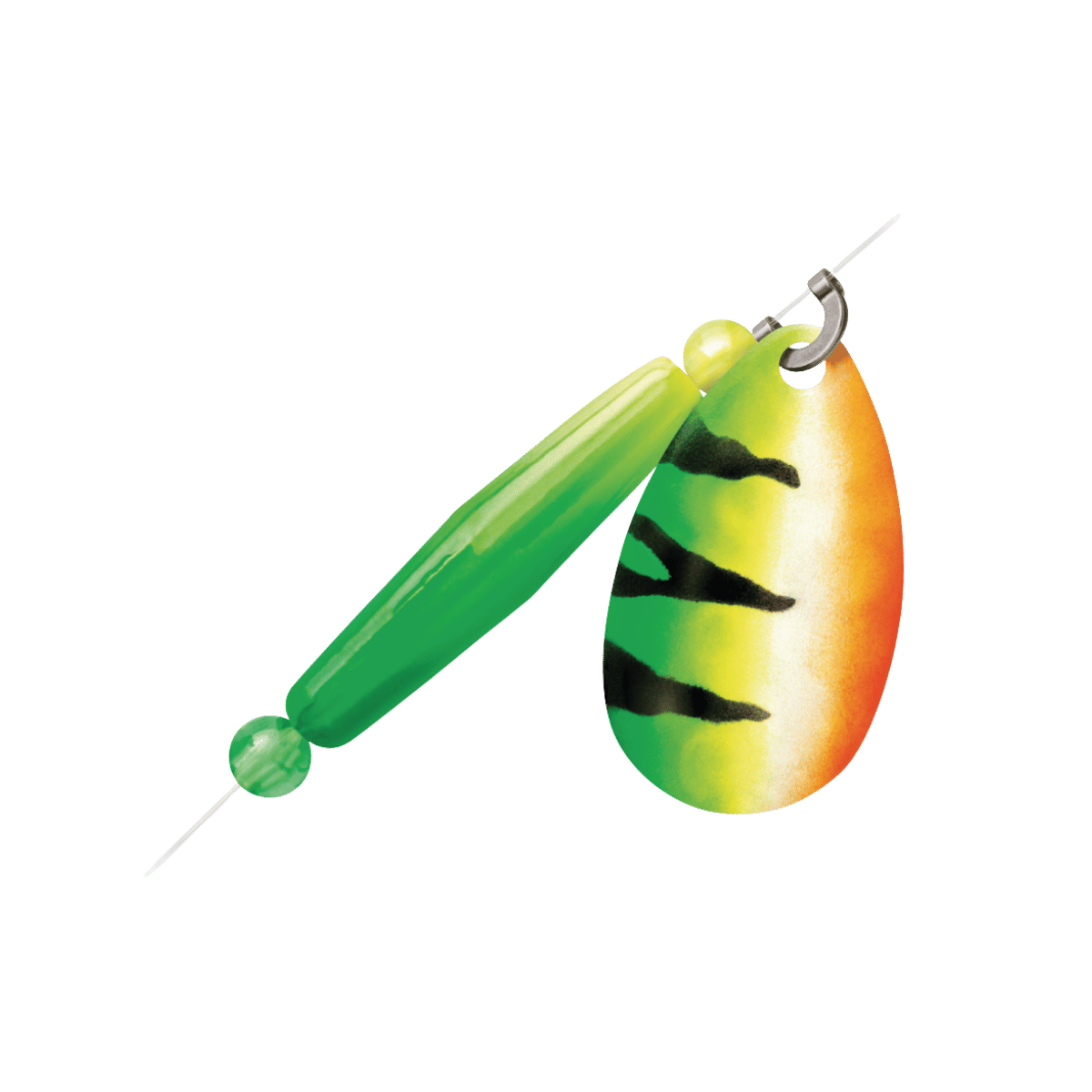 VMC TECHSET SPINNER INDIANA FLOAT #4 GREEN FIRE TIGER