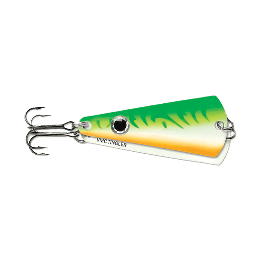 VMC TINGLER SPOON -1/8oz - GLOW GREEN FIRE UV
