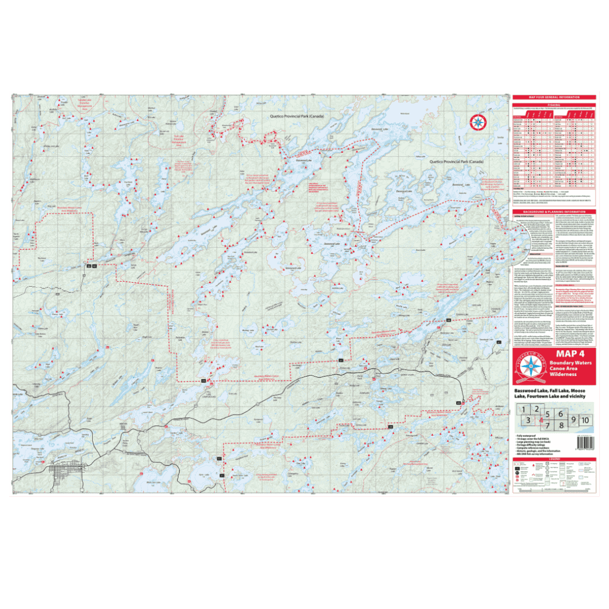 VOYAGEUR BWCA MAP 4 – FERNBERG ROAD TO BASSWOOD LAKE -  MAIN IMAGE