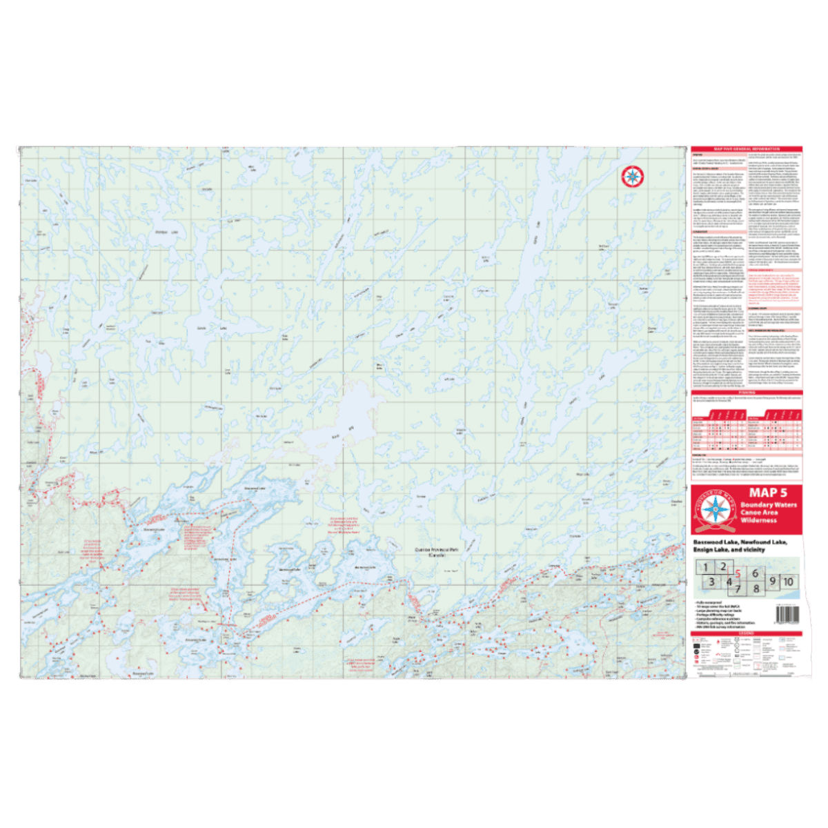 VOYAGEUR BWCA MAP 5 – BASSWOOD LAKE & CANADIAN BORDER - MAIN IMAGE