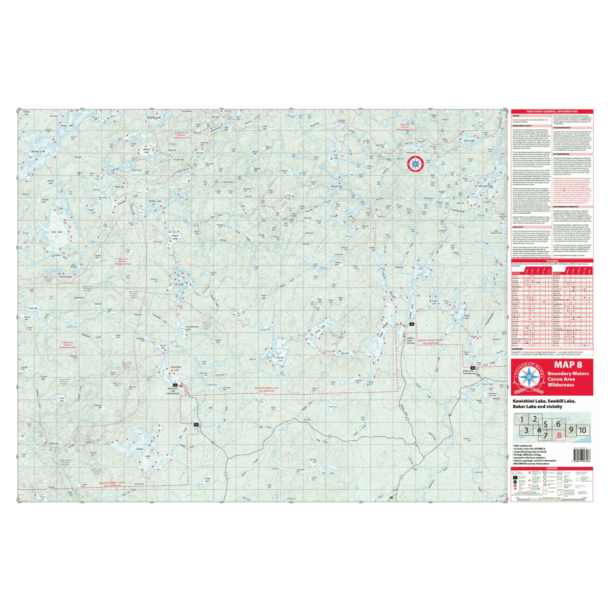 VOYAGEUR BWCA MAP 8 – SOUTHEAST BWCA: SAWBILL TRAIL ACCESS - MAIN IMAGE