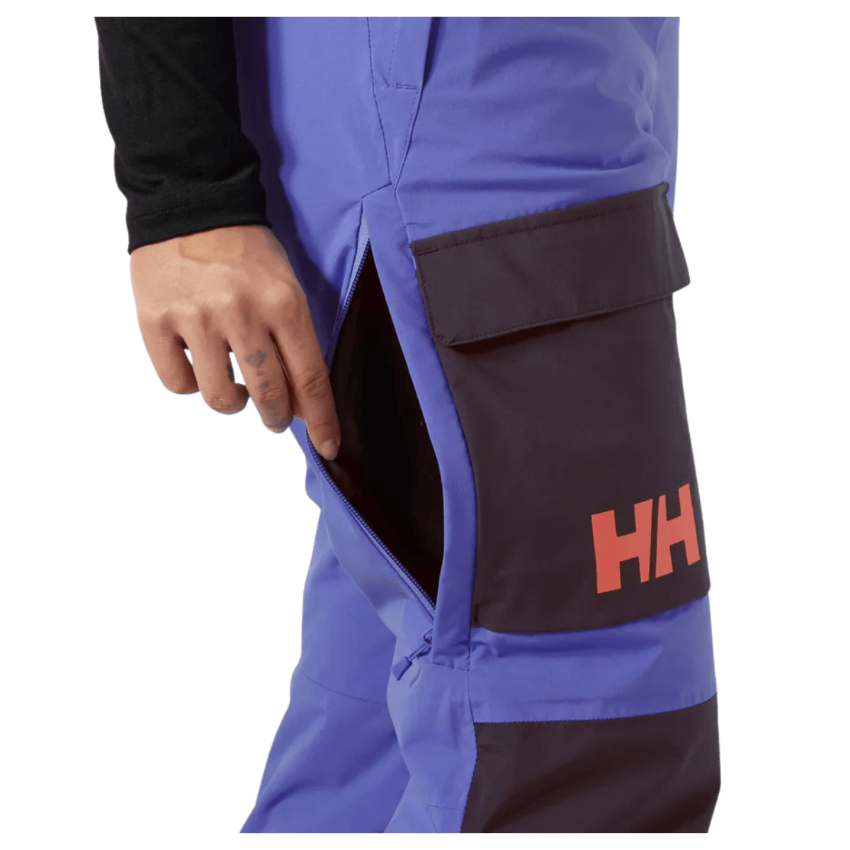 HELLY HANSEN WOMEN'S SWITCH CARGO BIB PANTS - ULTRA VIOLET_SIDE POCKET