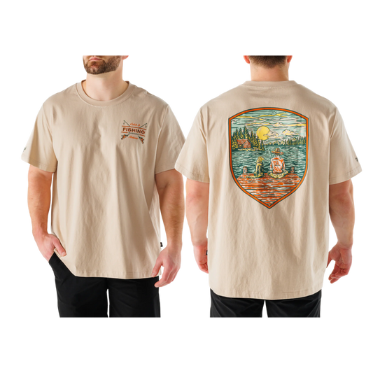 WAGGLE GOLF FISHING BUDDIES T-SHIRT BROWN