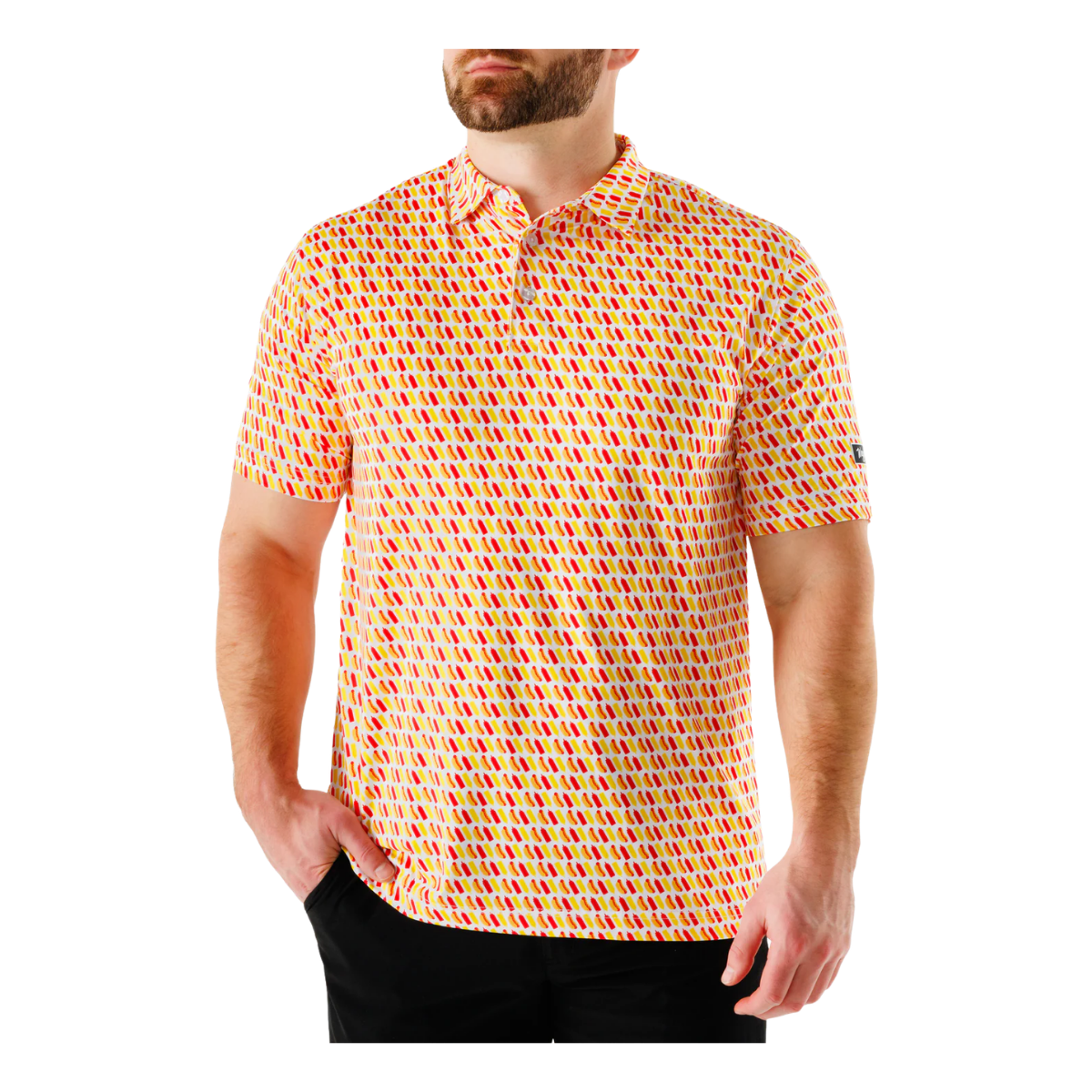 WAGGLE GOLF GLIZZY POLO WHITE