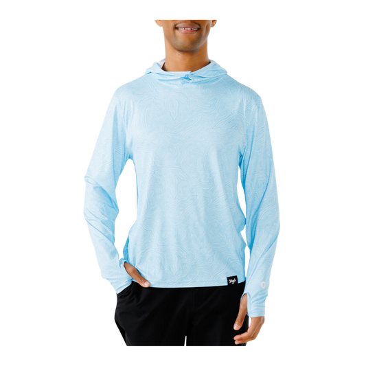 WAGGLE GOLF GREAT LAKES FEATHERLGHT HOODIE BLUE