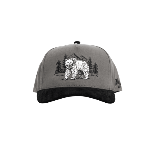 WAGGLE GOLF GRIZZ CORDUROY BRIM HAT GREY