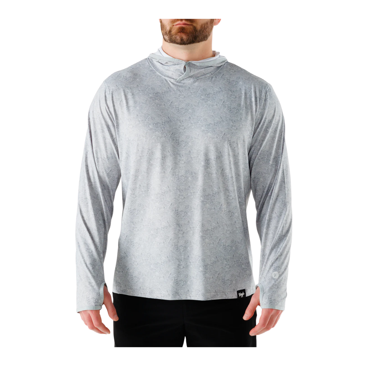 WAGGLE GOLF GRIZZLED FEATHERLIGHT HOODIE GRAY