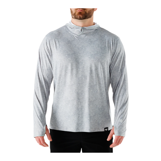 WAGGLE GOLF GRIZZLED FEATHERLIGHT HOODIE GRAY