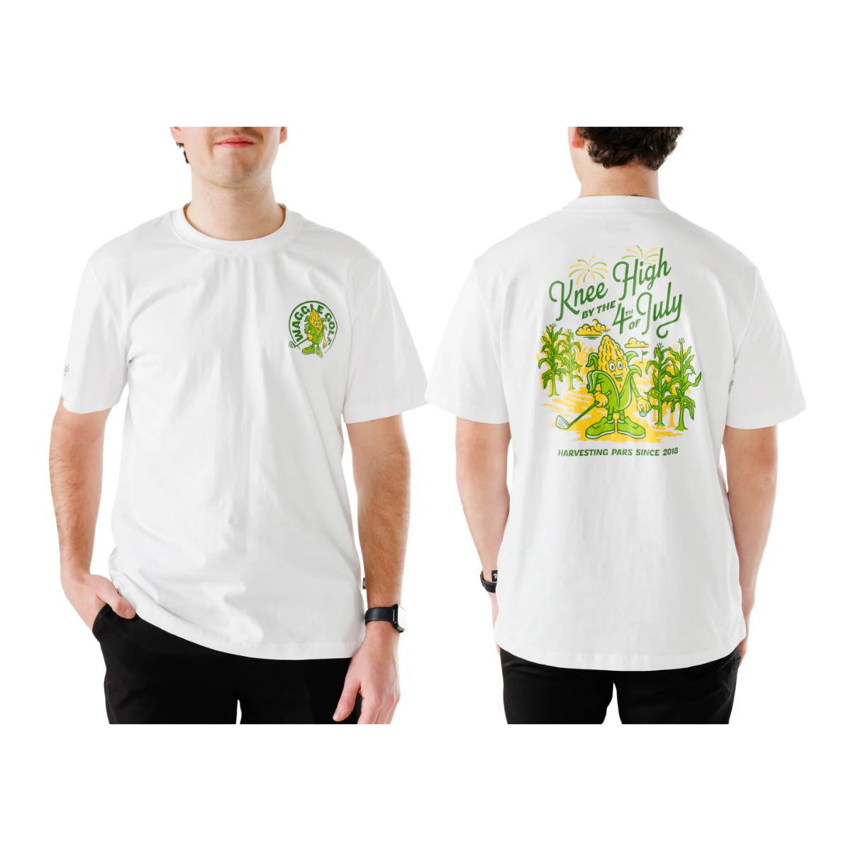 WAGGLE GOLF KNEE HIGH BY JULY T-SHIRT WHITE