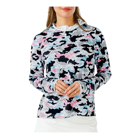 WAGGLE GOLF W FLORA FEATHERLIGHT HOODIE PINK