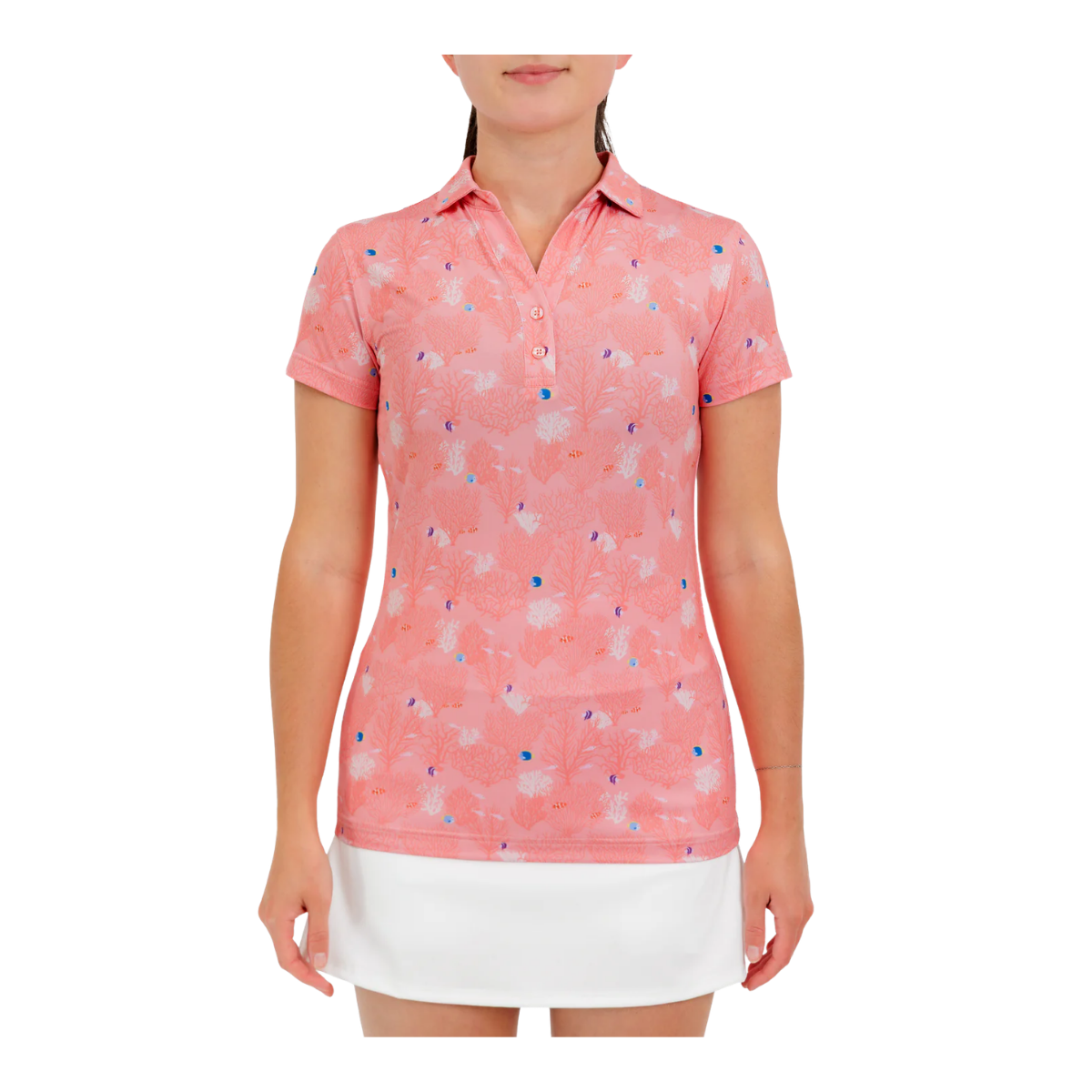 WAGGLE GOLF W THE REEF POLO PINK