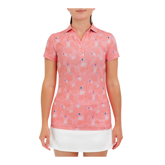 WAGGLE GOLF W THE REEF POLO PINK