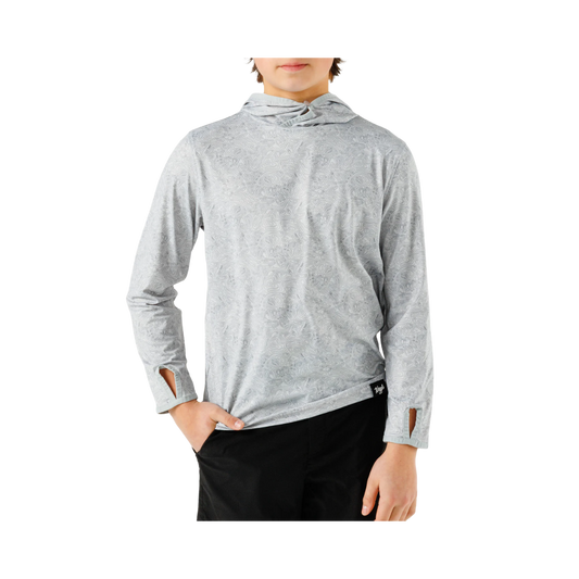 WAGGLE GOLF YOUTH GRZZLD FEATHERLIGHT HOODIE GRAY