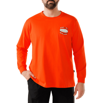 WAGGLE DEER CAMP LONG SLEEVE T-SHIRT- ORANGE FRONT