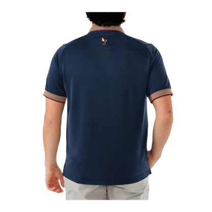 WAGGLE MEN'S ROOST HABITAT POLO - BLUE - BACK VIEW