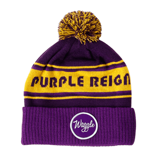 WAGGLE PURPLE REIGN POM BEANIE